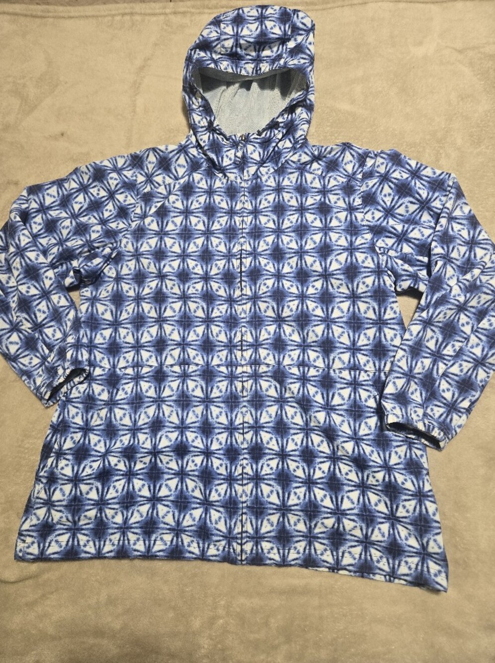 Duluth Trading Co Men's Grabreaker Rain Jacket Size XL Full Zip Geometric